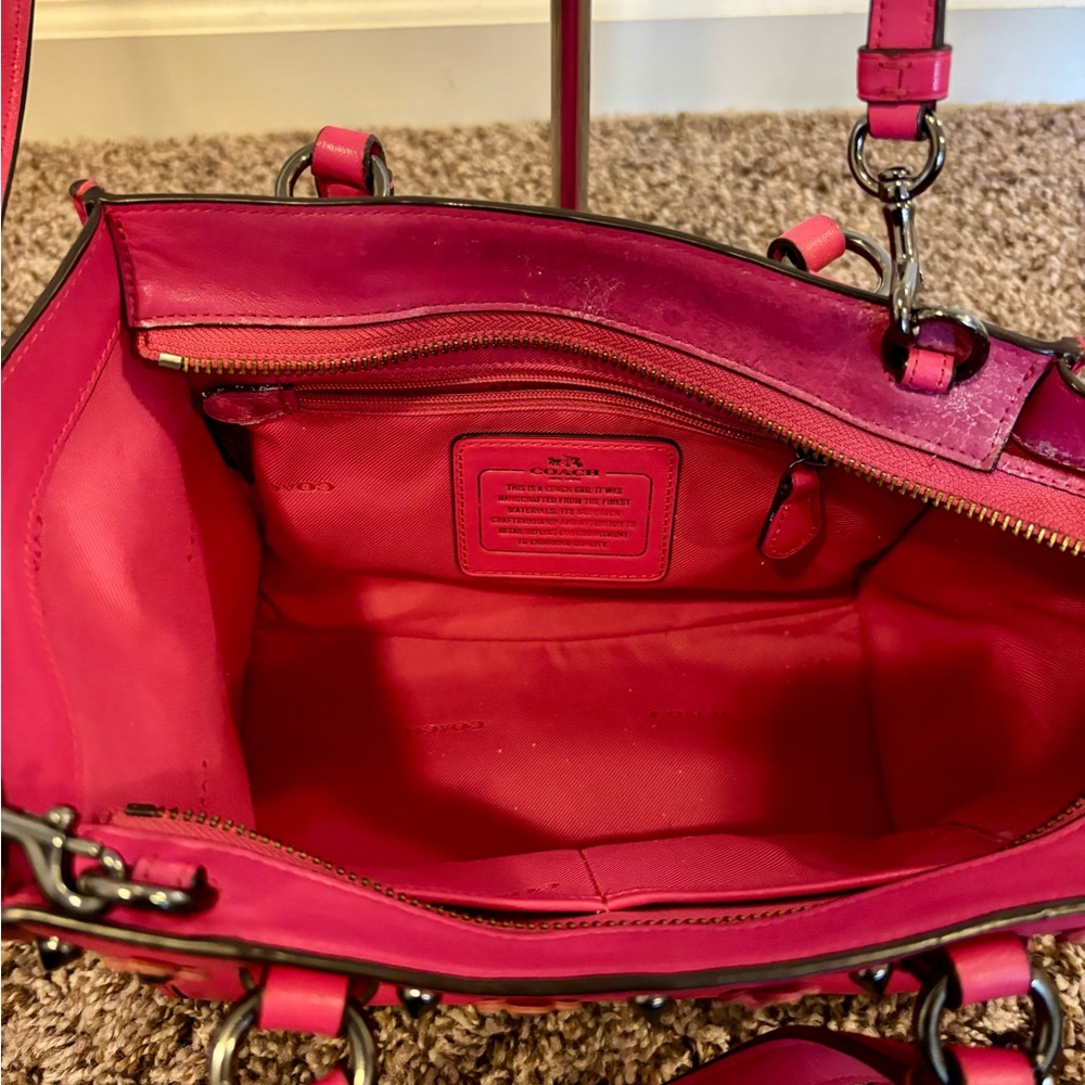 Coach Pink Leather Tote Bag - Picture 4 of 4